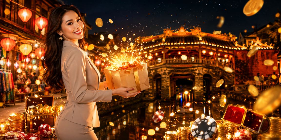 Không gian chợ đêm Hội An lung linh với người dùng tham gia cá cược và giải trí trực tuyến